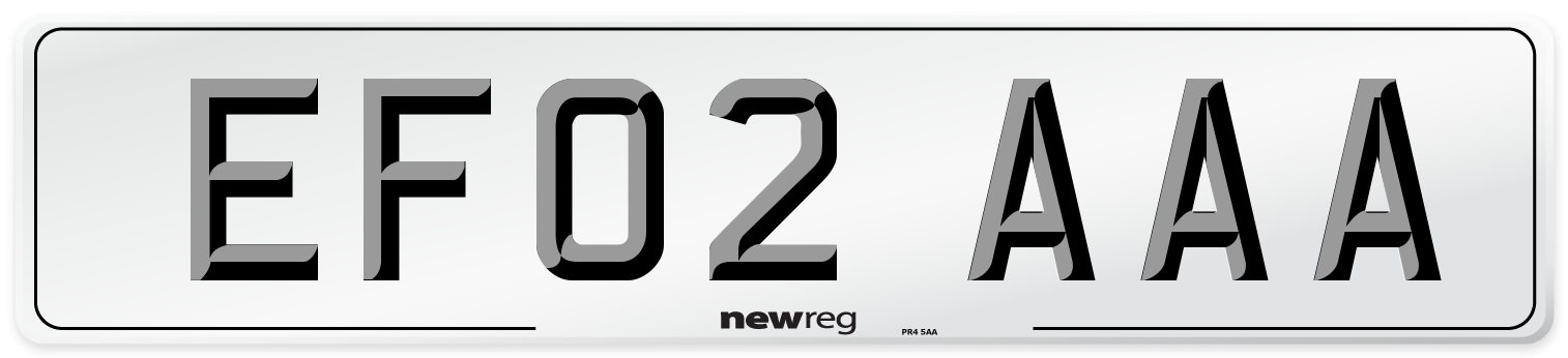 EF02 AAA Number Plate from New Reg